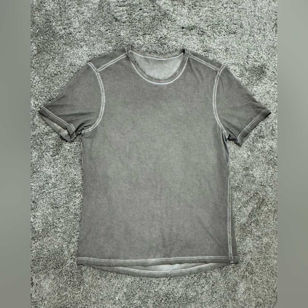 Lululemon “5 Year Basic Tee”-Gray Sun Wash-Mens Small